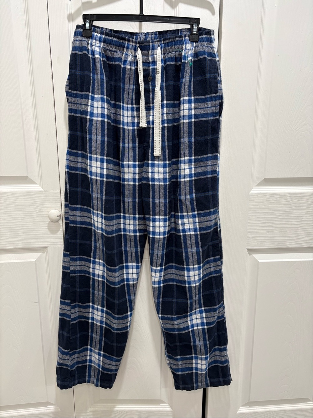Women’s Navy Blue Plaid Flannel Pajama Pants - Casual Sleepwear